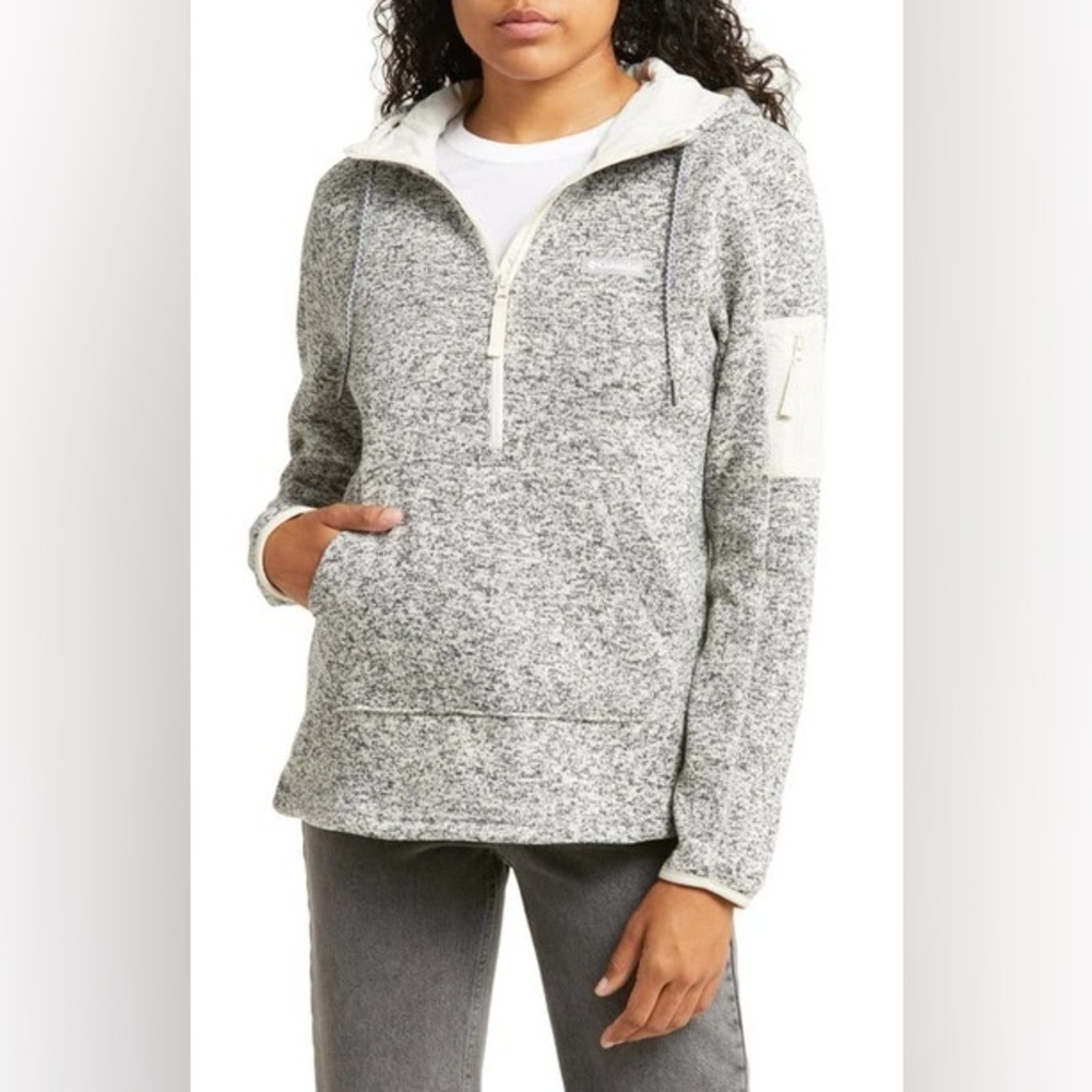 EUC Women's Sweater Weather Half Zip Hooded Pullover Size Small